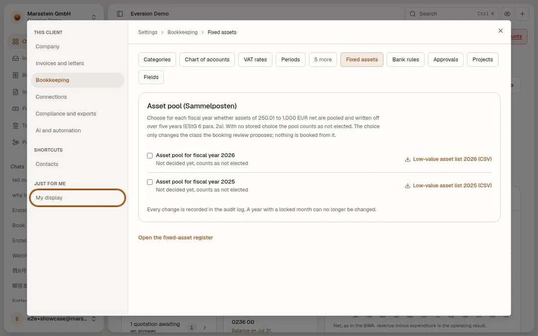 Asset pool election