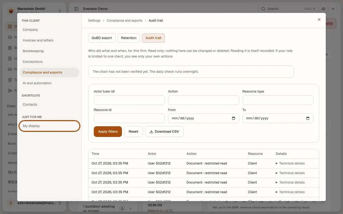 Audit trail