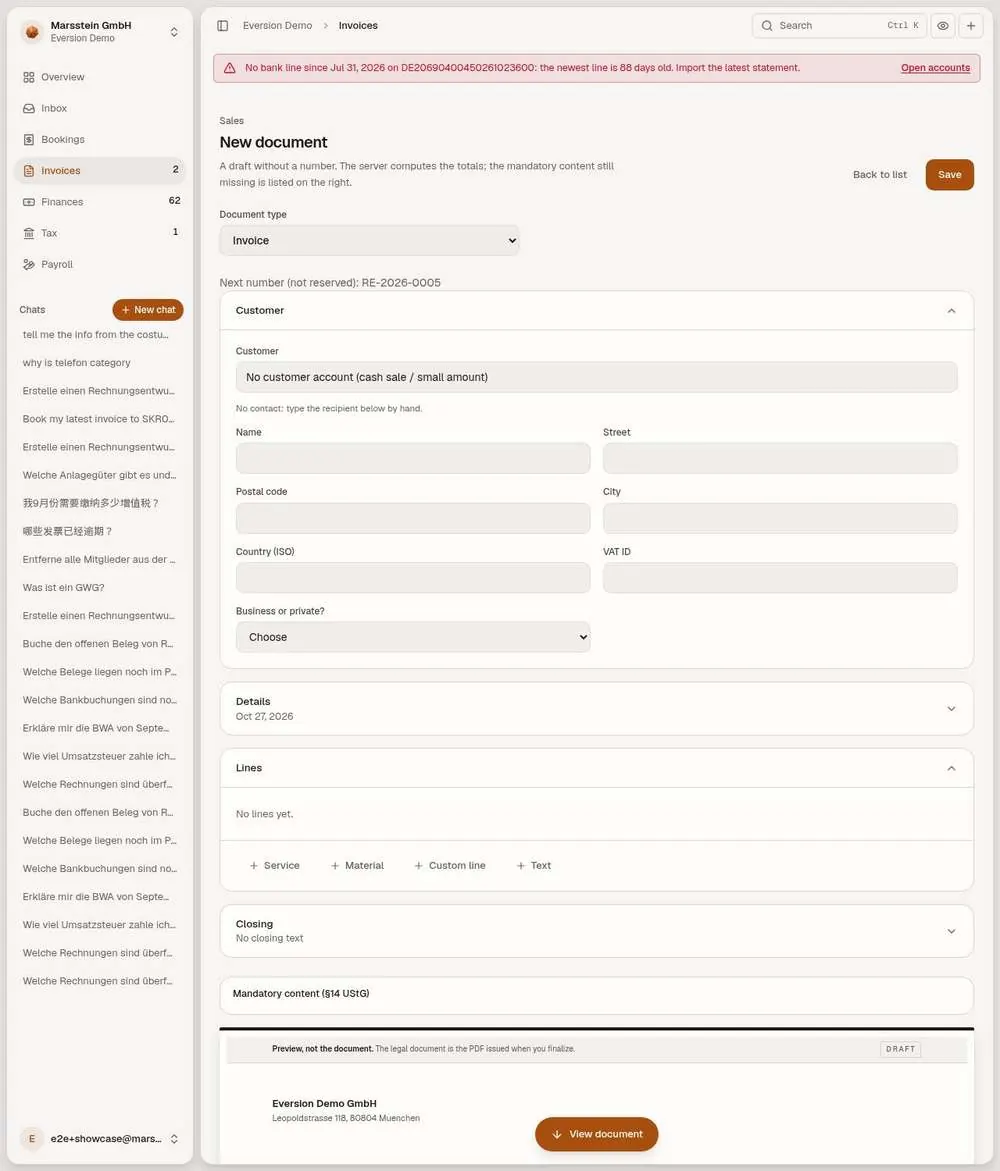 Draft without a number, mandatory content checked live